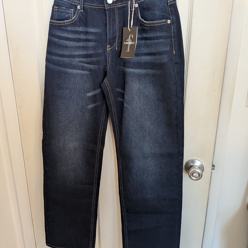 Flamingo Navy Straight Leg Women's Jeans